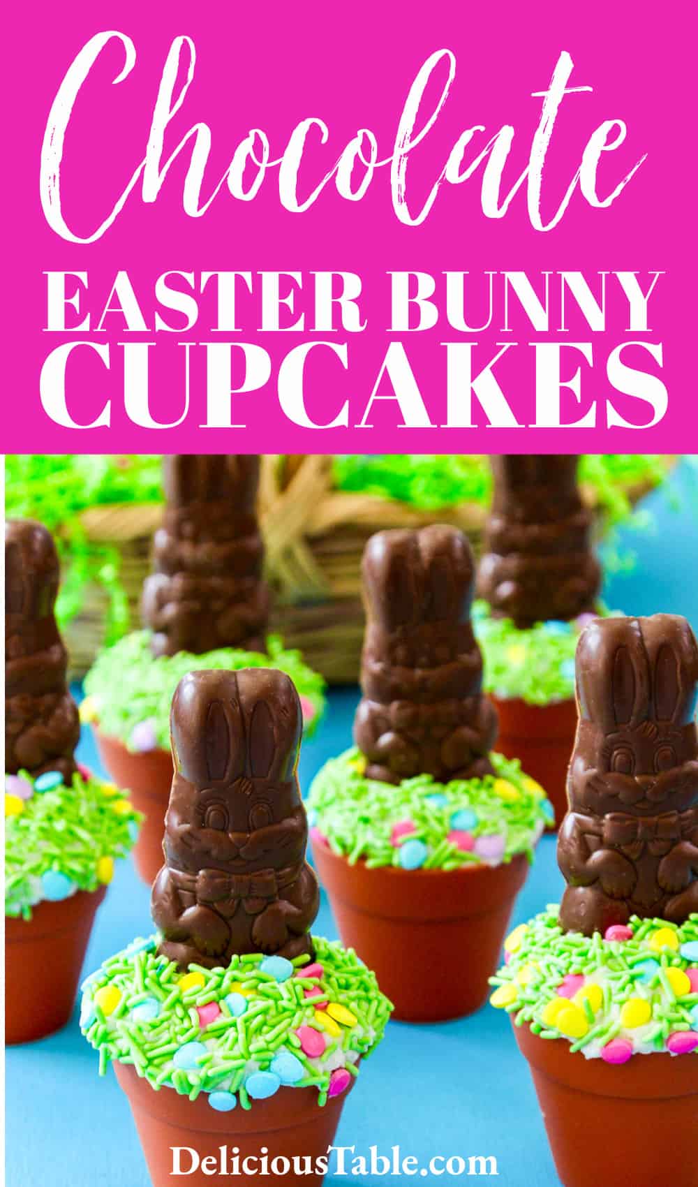 Easy Chocolate Easter Bunny Cupcakes | Delicious Table