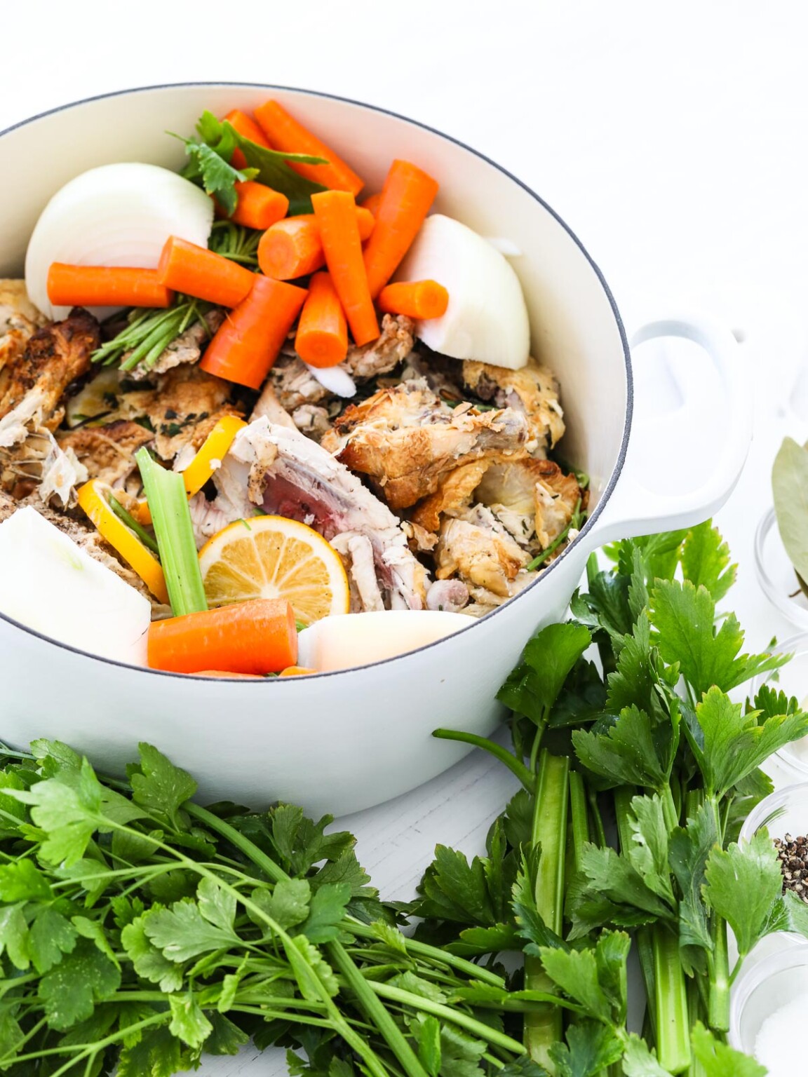 Chicken Stock Recipe Bone Broth Delicious Table   Ingredients To Make Chicken Stock Or Homemade Bone Broth 1152x1536 