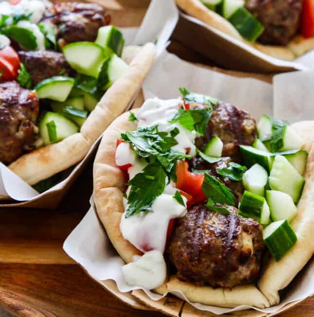 Lamb Gyros with Greek Tzatziki Sauce - Delicious Table