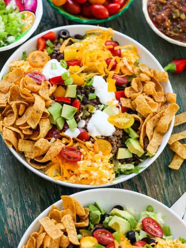 Easy Mexican Taco Salad Recipe - Delicious Table