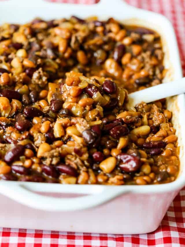 Cowboy Beans (slow Cooker Or Oven Baked) 