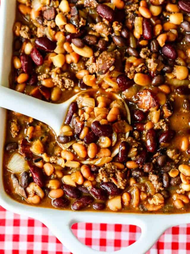 Cowboy Beans (slow Cooker Or Oven Baked) 