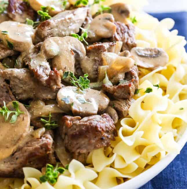 Beef Stroganoff Recipe (Ground Beef or Steak) - Delicious Table