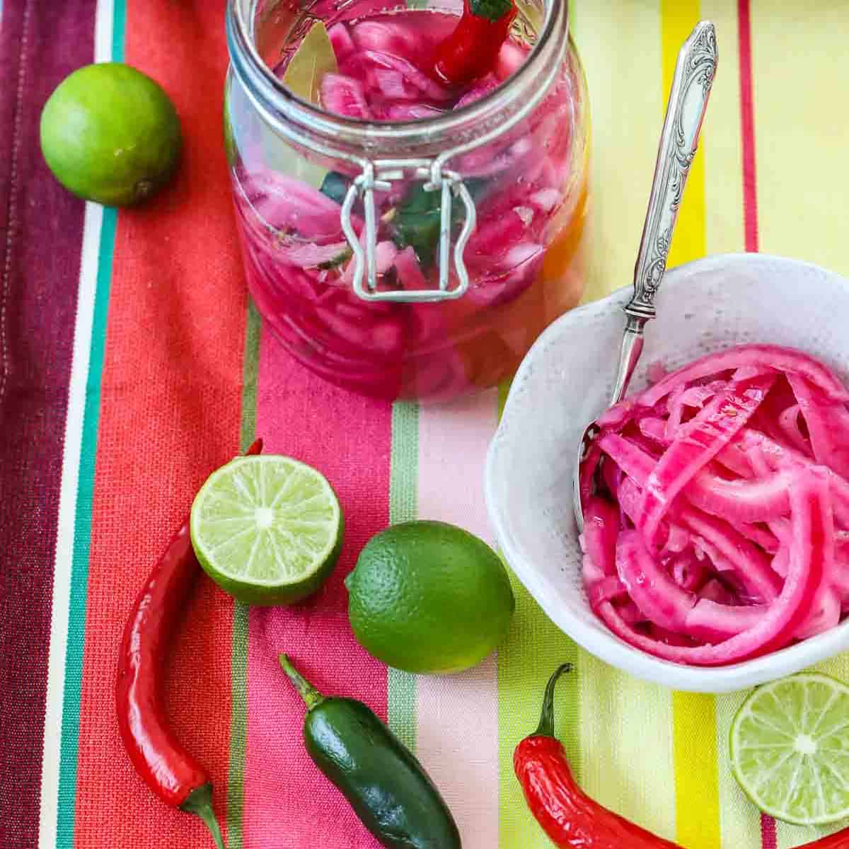 Quick Mexican Pickled Onions - Garnish & Glaze