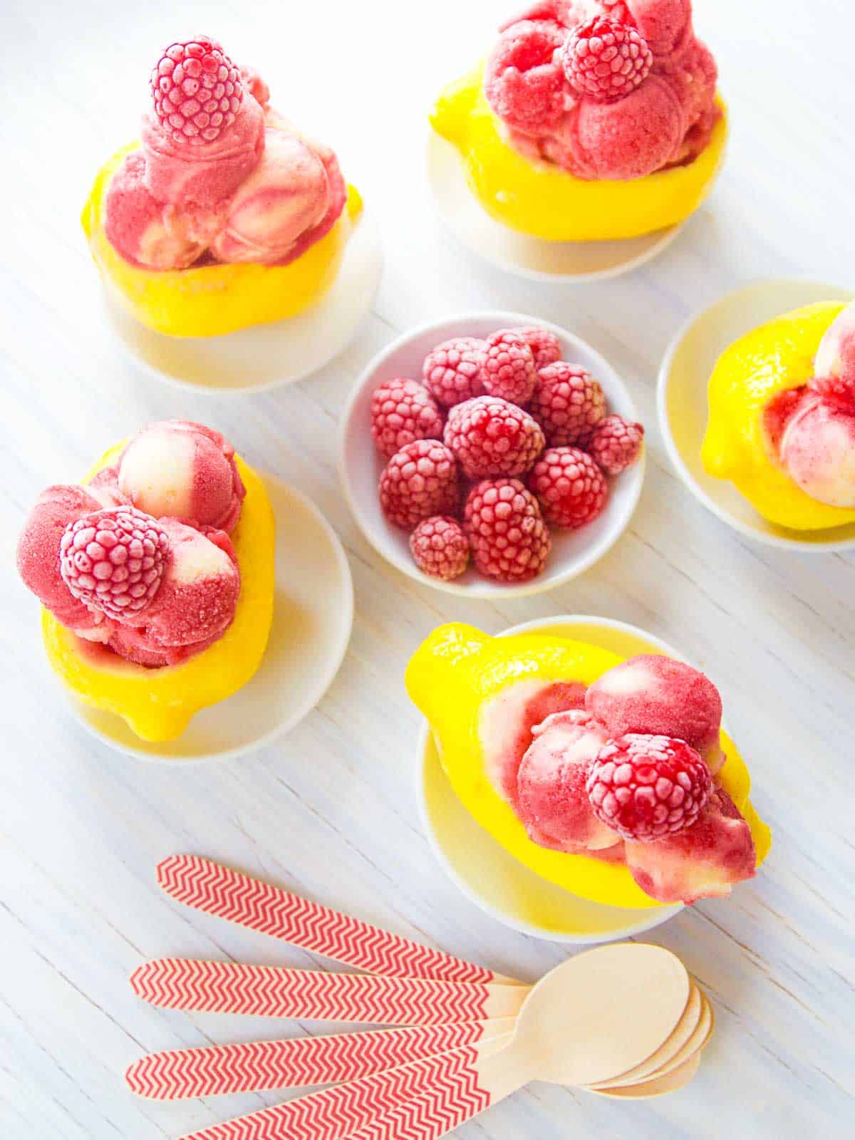 Raspberry Lemon Sorbet Recipe (Nice Cream)