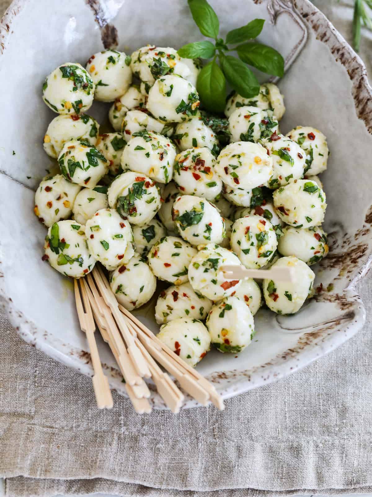 horderves ideas, eight cheese balls, with different toppings
