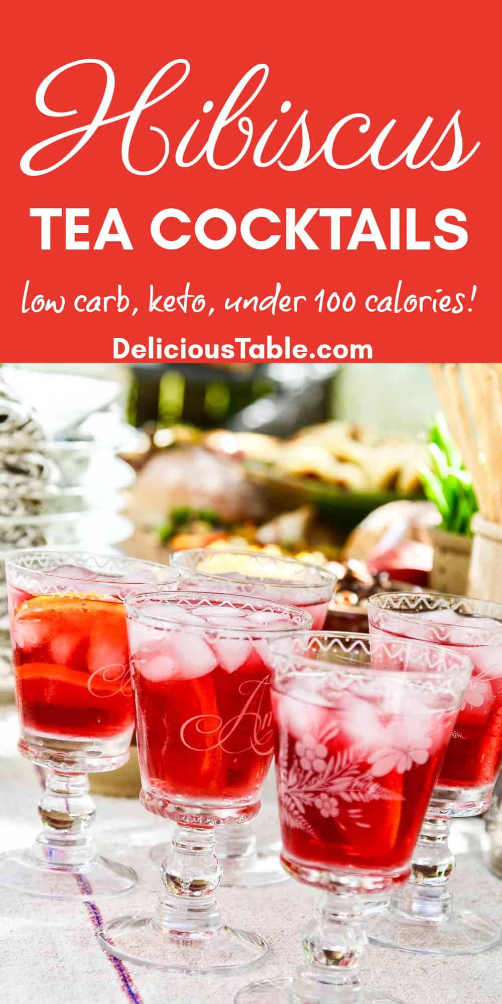 Hibiscus Cocktail Recipe (Low Sugar GF Keto) - Delicious Table